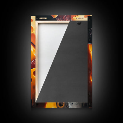 Kitchen Wall Art Painting of Cheese Canvas Print, Kitchen Decor, Modern Kitchen, Food Review Prop Decor