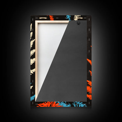 Fern Leaves Abstract Art Print, Retro MCM Style Home Decor, Mid Cenury Modern Abstract Wall Art, Fern Leaves Painting