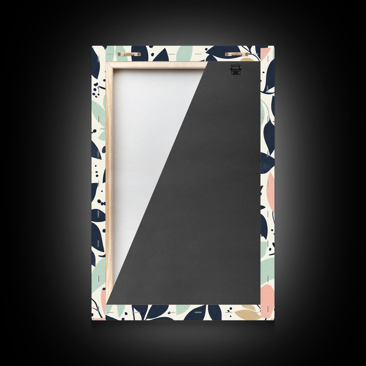 Pastel Florel and Botanical Wall Art, Mid Century Modern Leaves Art Print, Wood Frame Wall Art Canvas Print, Canvas Art, Living Room Decor