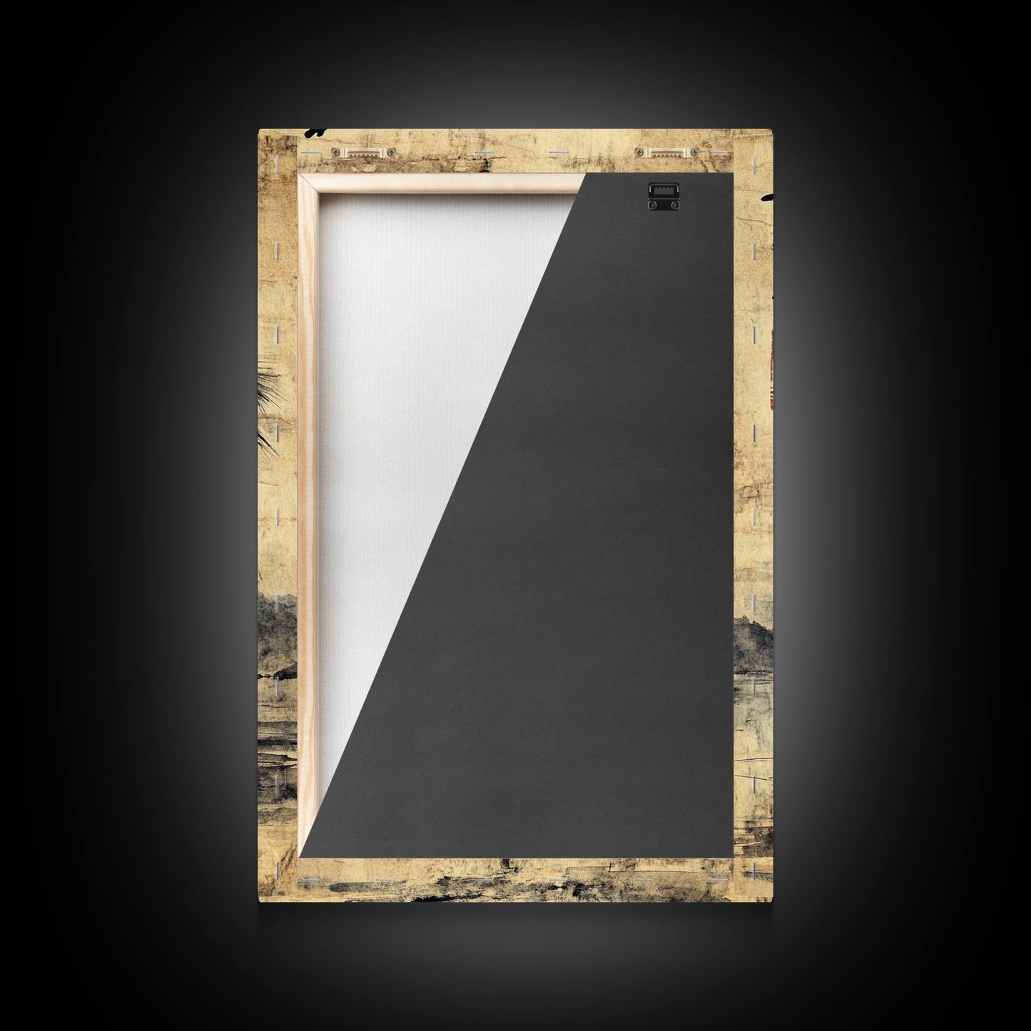 Wabi Sabi Palm Tree Coastal Art Nautical Decor, Framed Canvas Print, Japanese Style Artwork, Palm Tree Painting, Coastal Painting for Living Room