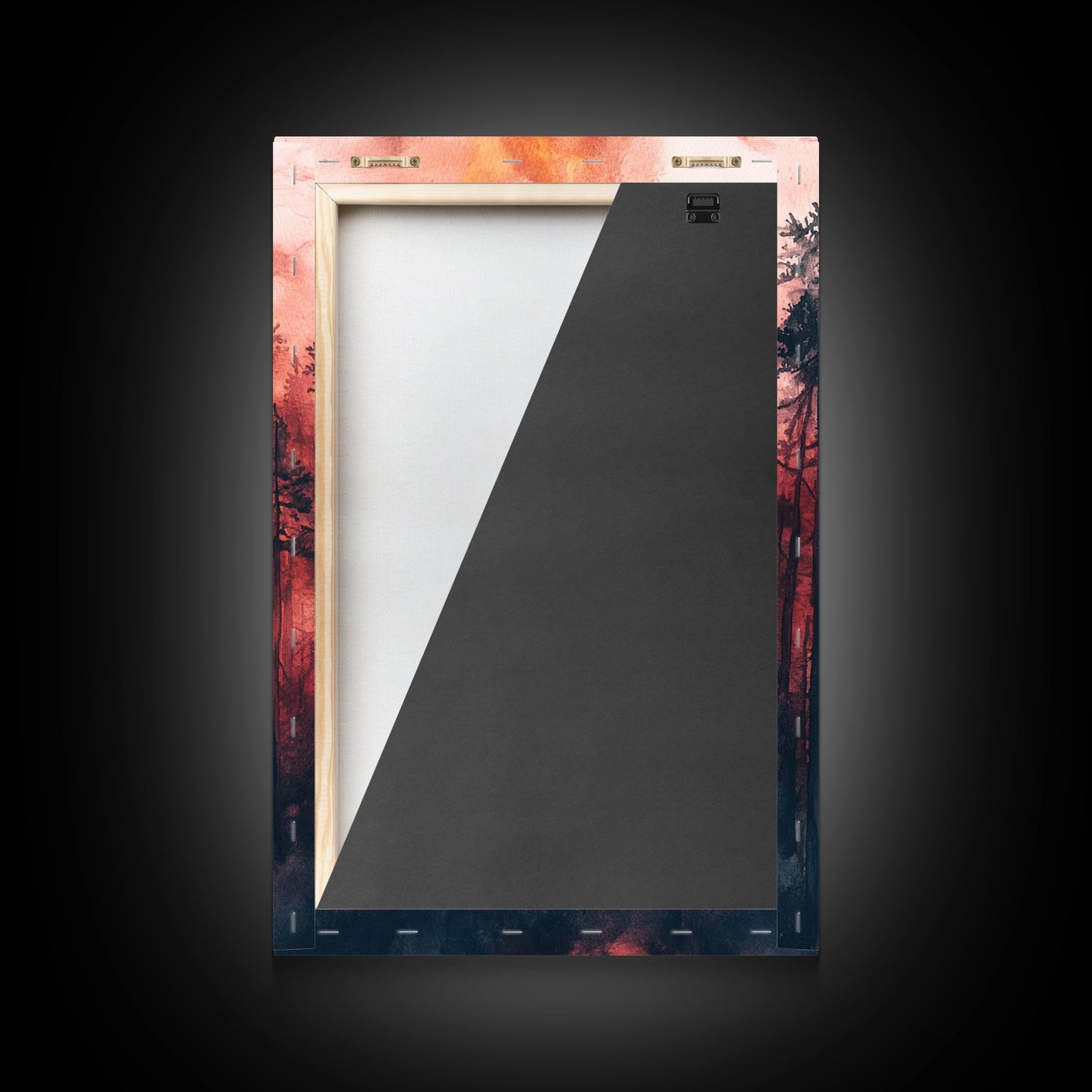 Ready to Hang Watercolor Painting Print of a Forest Fire, Beautiful Wall Art, Forest Fire Natural Disaster Wall Art, California Wall Art