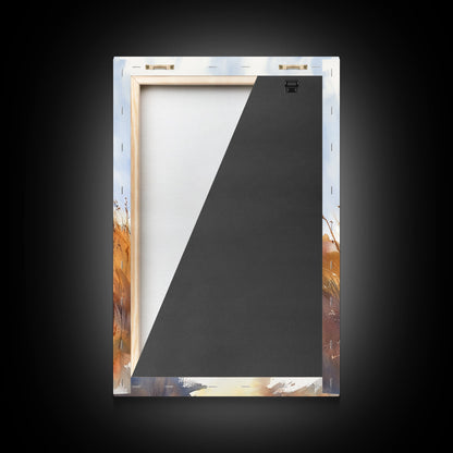 Maine Wall Art, Canvas Print, Ready To Hang Wall Art With Wood Frame, Maine Watercolor Painting, Nautical Home Decor