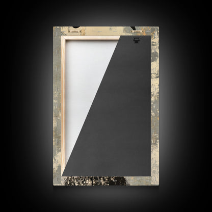 The Black Bunny, Framed Canvas Print Ready To Hang, Bunny Rabbit Art, Rabbit Painting, Minimalist Japanese Style Art