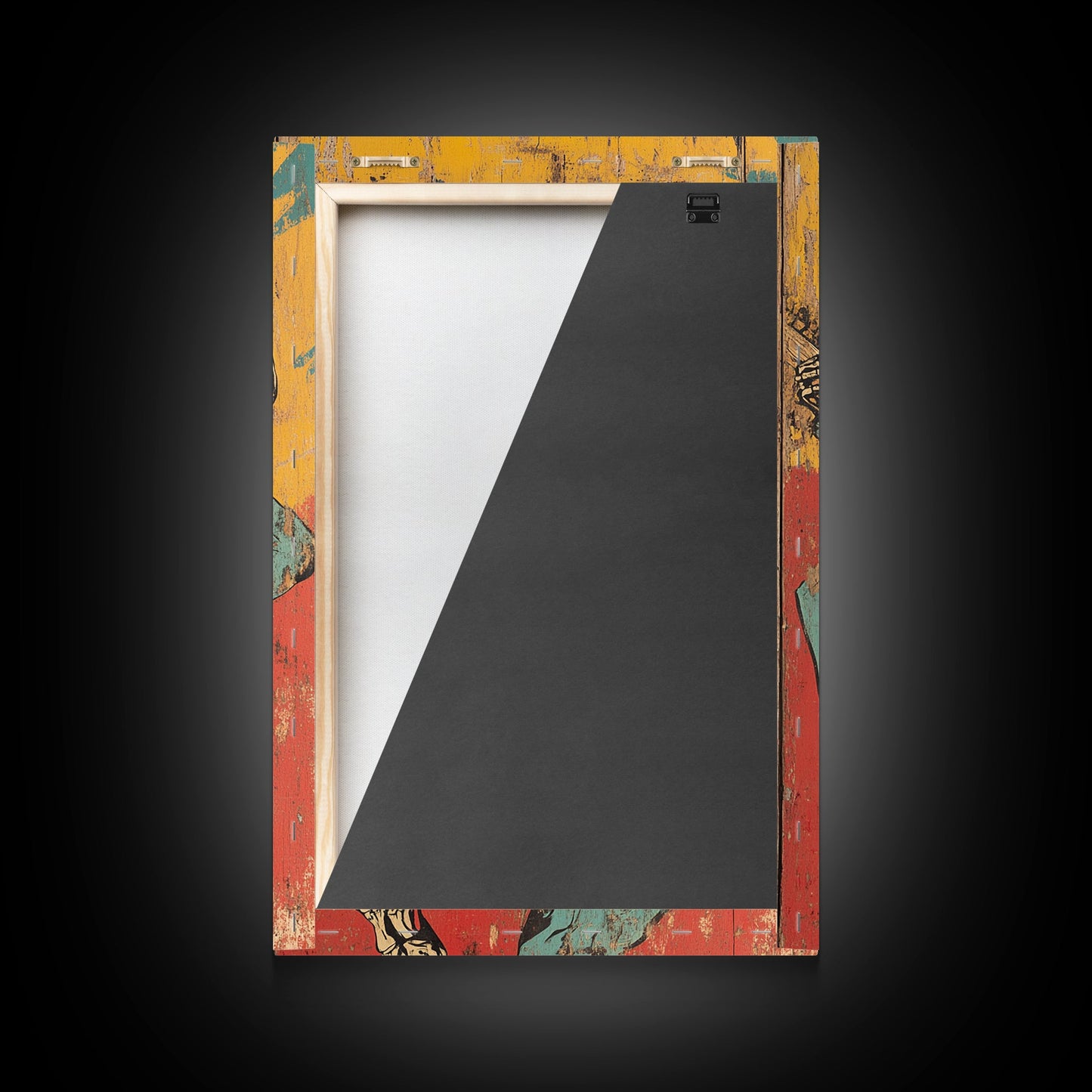 Haunted Skeleton Vaquero Cowboy Framed Canvas Print, Chicano Art, Mexican Home Decor, Mexican Wall Art