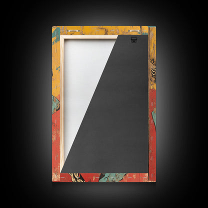 Haunted Skeleton Vaquero Cowboy Framed Canvas Print, Chicano Art, Mexican Home Decor, Mexican Wall Art