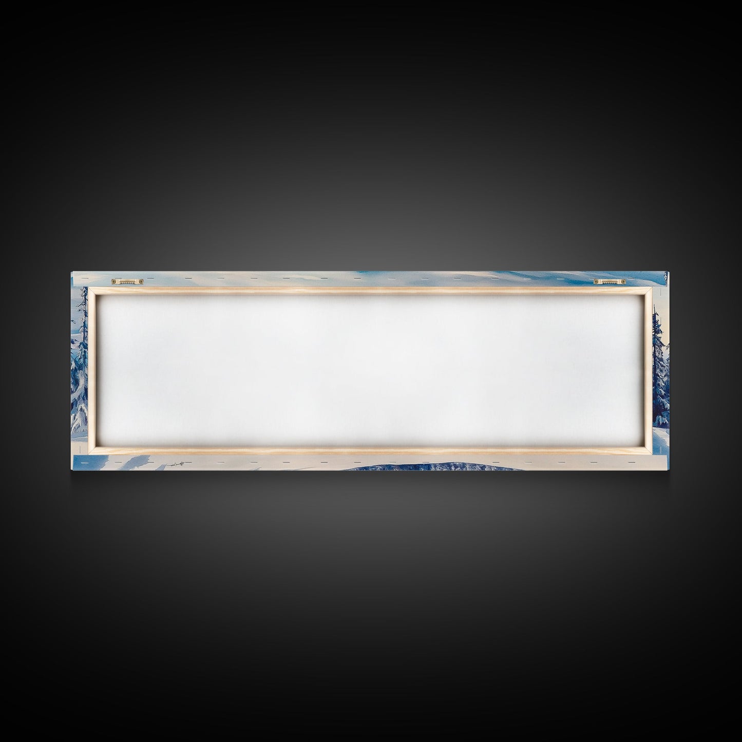 Winter Forest Landscape Painting Print, Horizontal Wall Art, Pine Tree Forest Covered in Snow, Mountain Painting, Mountain Landscape Art