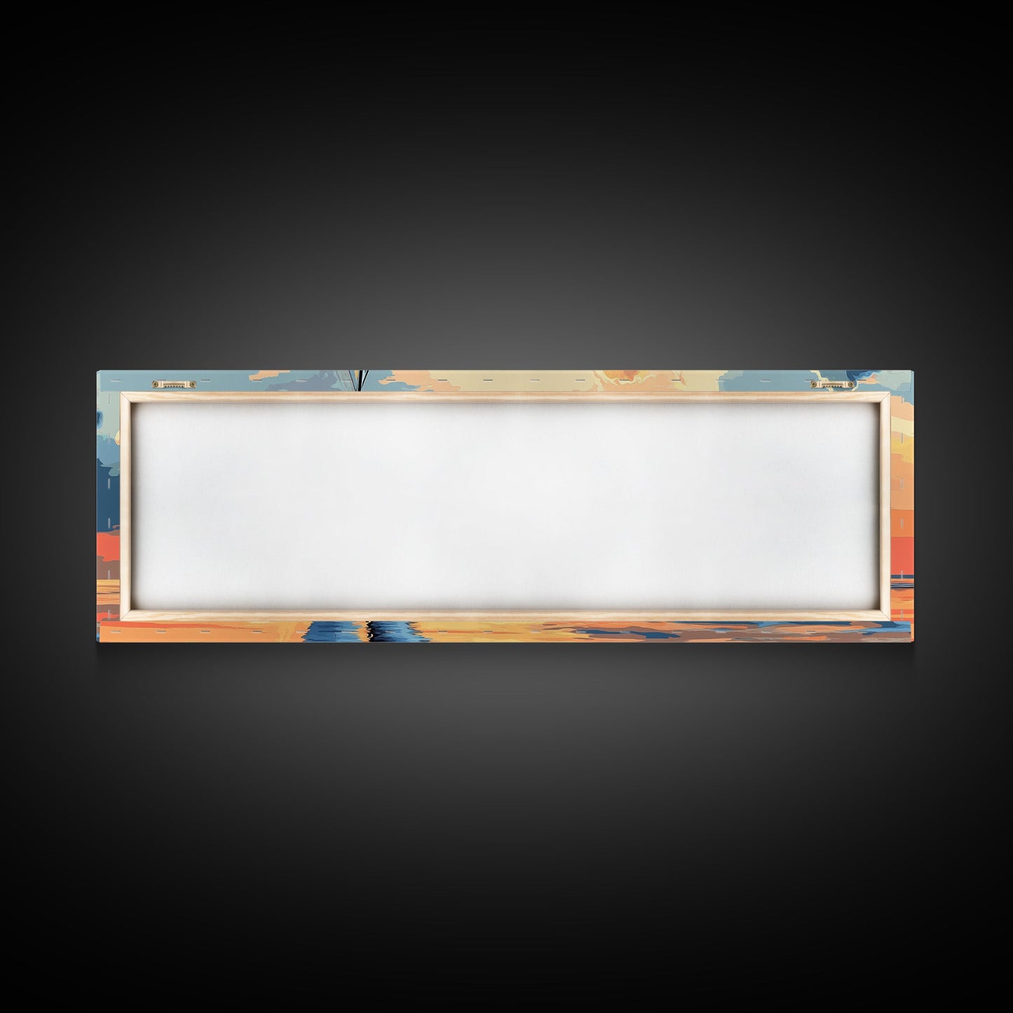 Retro Sailboat Painting Print Framed Canvas - Pop Art Sailboat Painting - Sailboat Wall Art - Nautical Landscape Ocean Painting - Home Decor