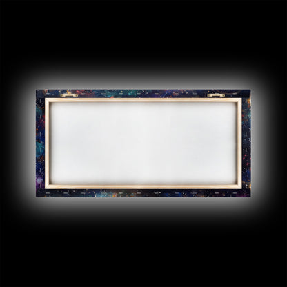 Galactic Koi Fish Framed Canvas Print, Retro Colorful Wall Art, Koi Fish Painting, Koi Wall Art, Space Art, Space Fish Painting