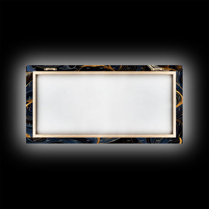 Black and Gold Koi Fish Framed Canvas Print, Wabi Sabi Style Home Decor, Koi Fish Painting Koi Fish Art, Modern Living Room Decor