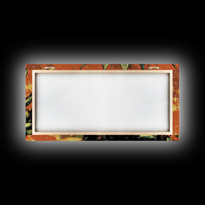 Blue Agave Pueblo Art Framed Canvas Print - Art of Arizona - Mexicano Home Decor - Chicano Art - Agave Painting - Bar Decor - Living Room Art