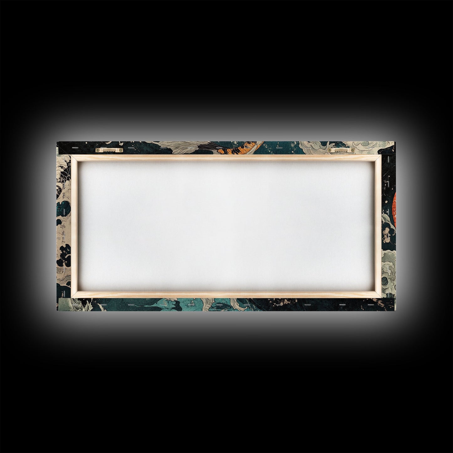 Large Oil Painting of Koi Fish Canvas Print, Vibrant Koi Fish Wabi Sabi Japanese Style Artwork, Minimalist Home Decor Living Room Wall Art