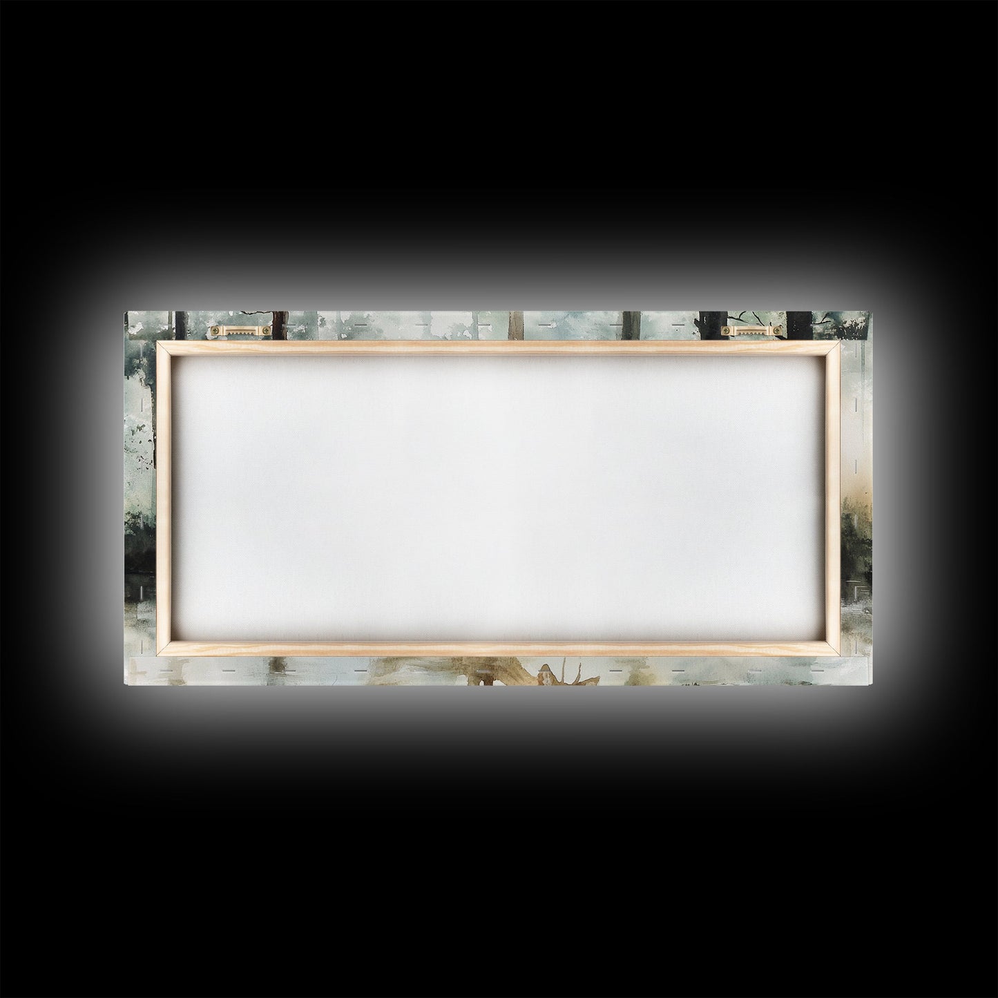 Rustic Farmhouse or Cabin Wall Art Painting of a Deer Drinking Water In The Forest, Minimalist Farmhouse Decor, Framed Canvas Print