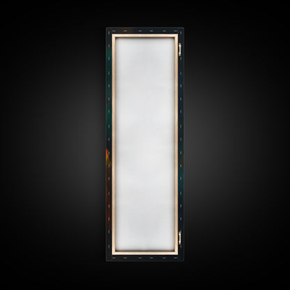 Blue Green Gemstone on Fire Canvas Print Abstract Sacred Geometry Art Moody Wall Art Unique Bedroom Decor Statement Piece