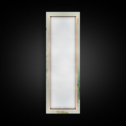 Framed Canvas Print Serene Tree Art Nature-Inspired Decor Wabi Sabi Art Botanical Print Calm Green Tones Above Couch Art Minimalist Decor