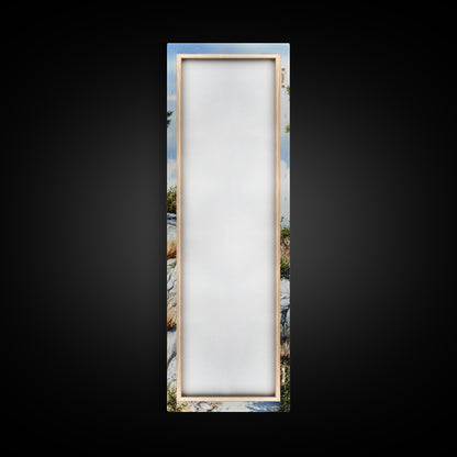 Rocky Mountain Pine Tree Painting - Framed Canvas Print Highlighting Serene Alpine Path for Rustic Wall Decor