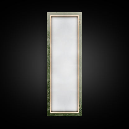 Misty Green Botanical Scene - Framed Canvas Print Showcasing Wabi Sabi Art Style with Tranquil Tree Landscape