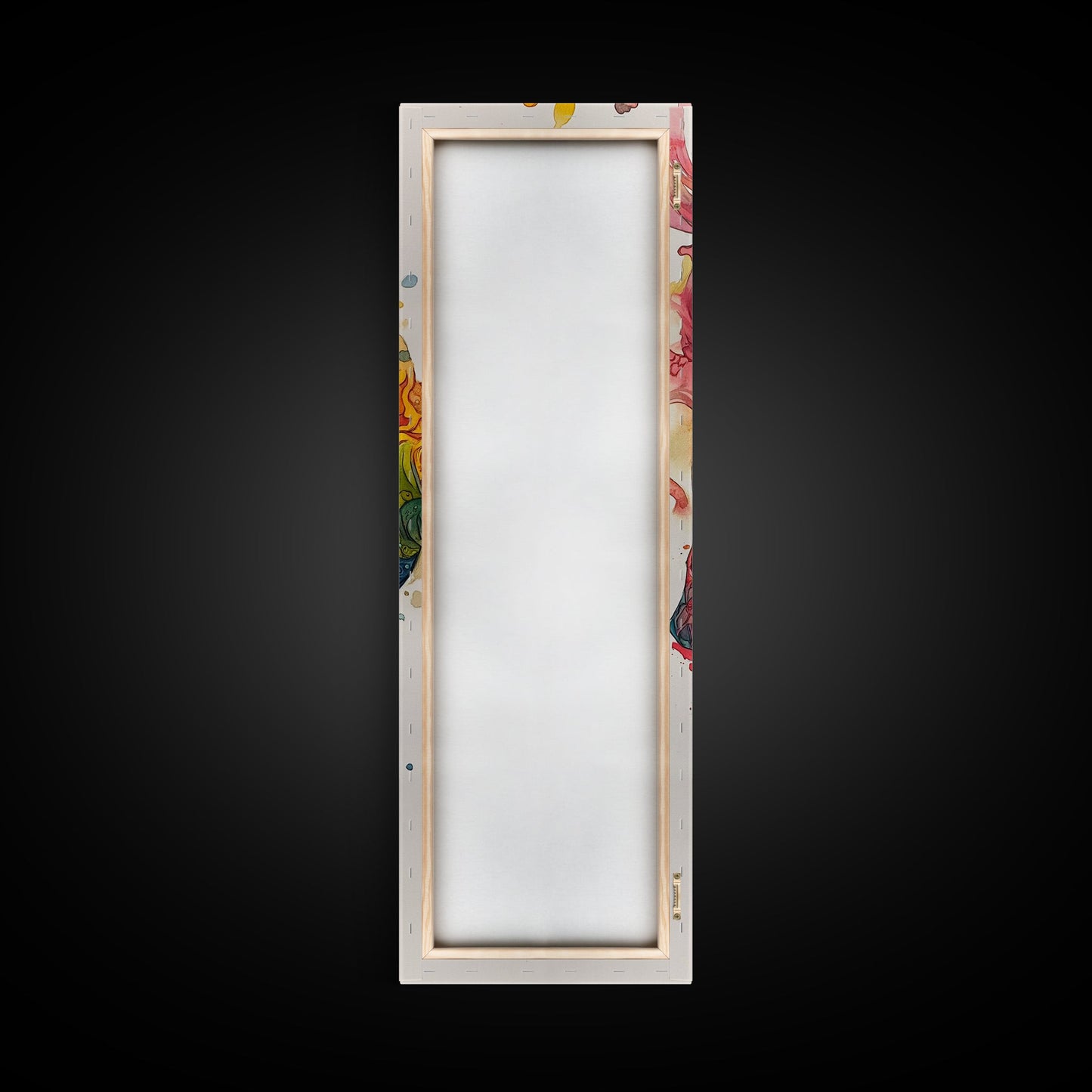 Sugar Skull Painting Print, Mexicano Wall Art, Framed Canvas, Tall Narrow Art, Skinny Accent Piece, Skull Painting, Skull Art, Chicano Art