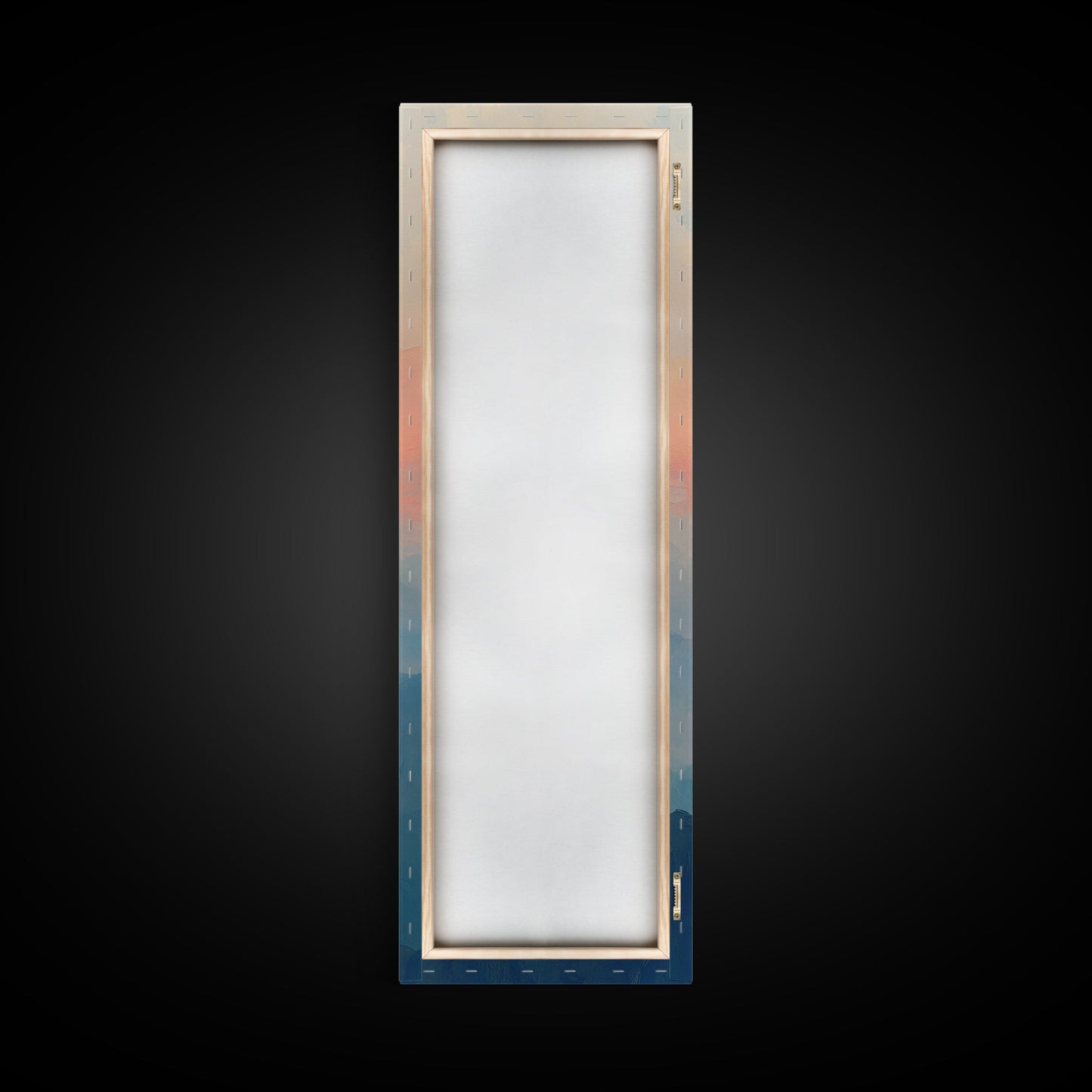 Wabi Sabi Sunset Oil Painting Print, Framed Canvas, Coastal Decor, Sunrise Over The Mountains, Boho Style Wall Art, Tall Narrow Wall Art