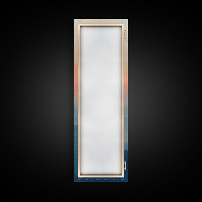 Wabi Sabi Sunset Oil Painting Print, Framed Canvas, Coastal Decor, Sunrise Over The Mountains, Boho Style Wall Art, Tall Narrow Wall Art