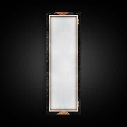 Canvas Print of Gold and Black Sacred Geometry Art, Moroccan Wall Art, Mosaic Style Decor, Tall Narrow Art, Skinny Wall Art, Living Room Art