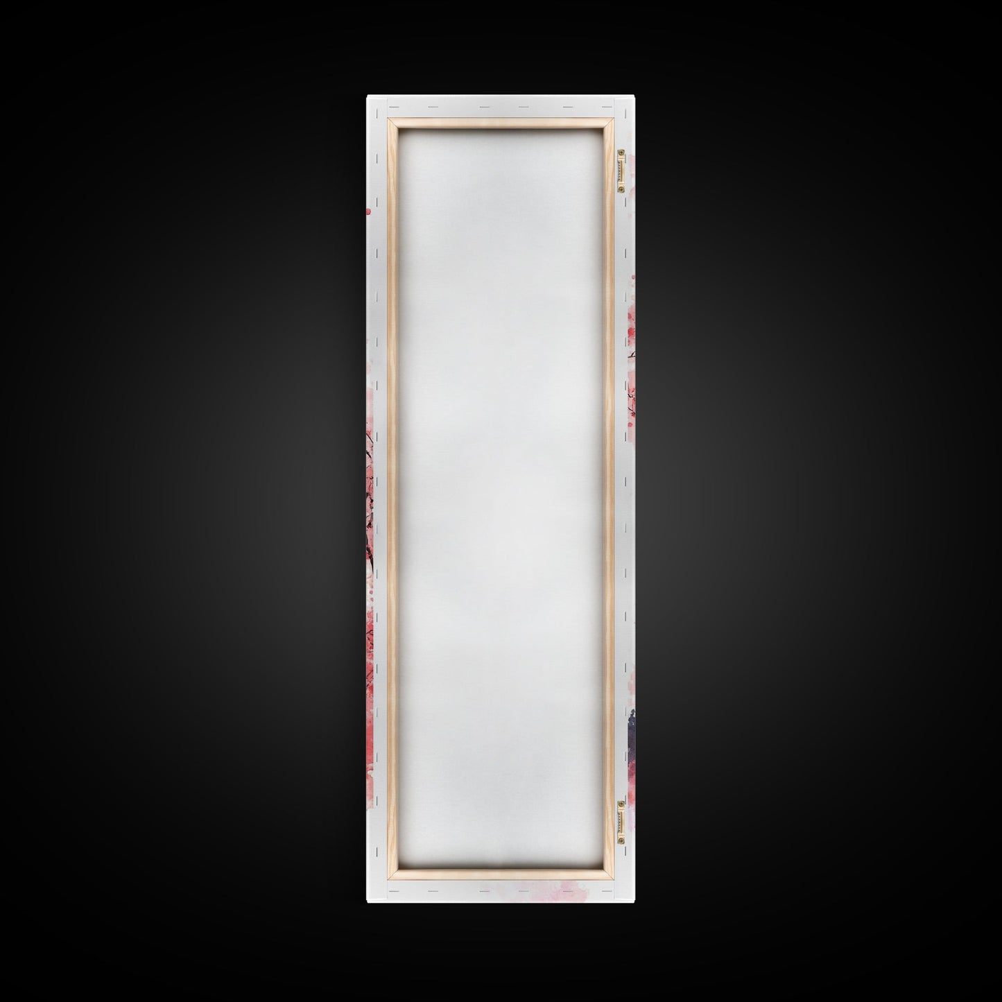 Eiffel Tower Wall Art Framed Canvas Print, Cherry Blossom Painting Vertical Paris Decor, Pink Dorm Art, French Travel-Inspired Gift