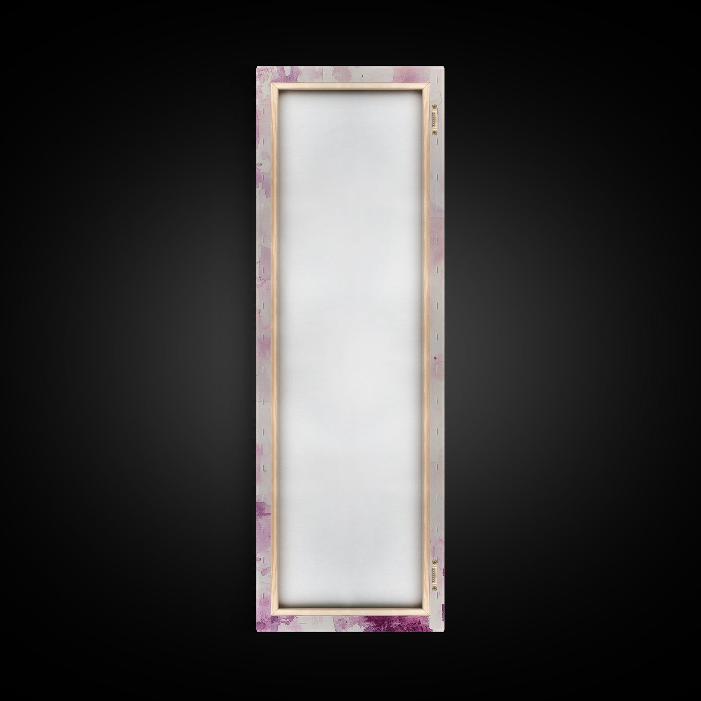 Shimmer Palette Canvas Print, contemporary gemstone painting in pink and purple hues, long narrow wall art with modern abstract vibes.