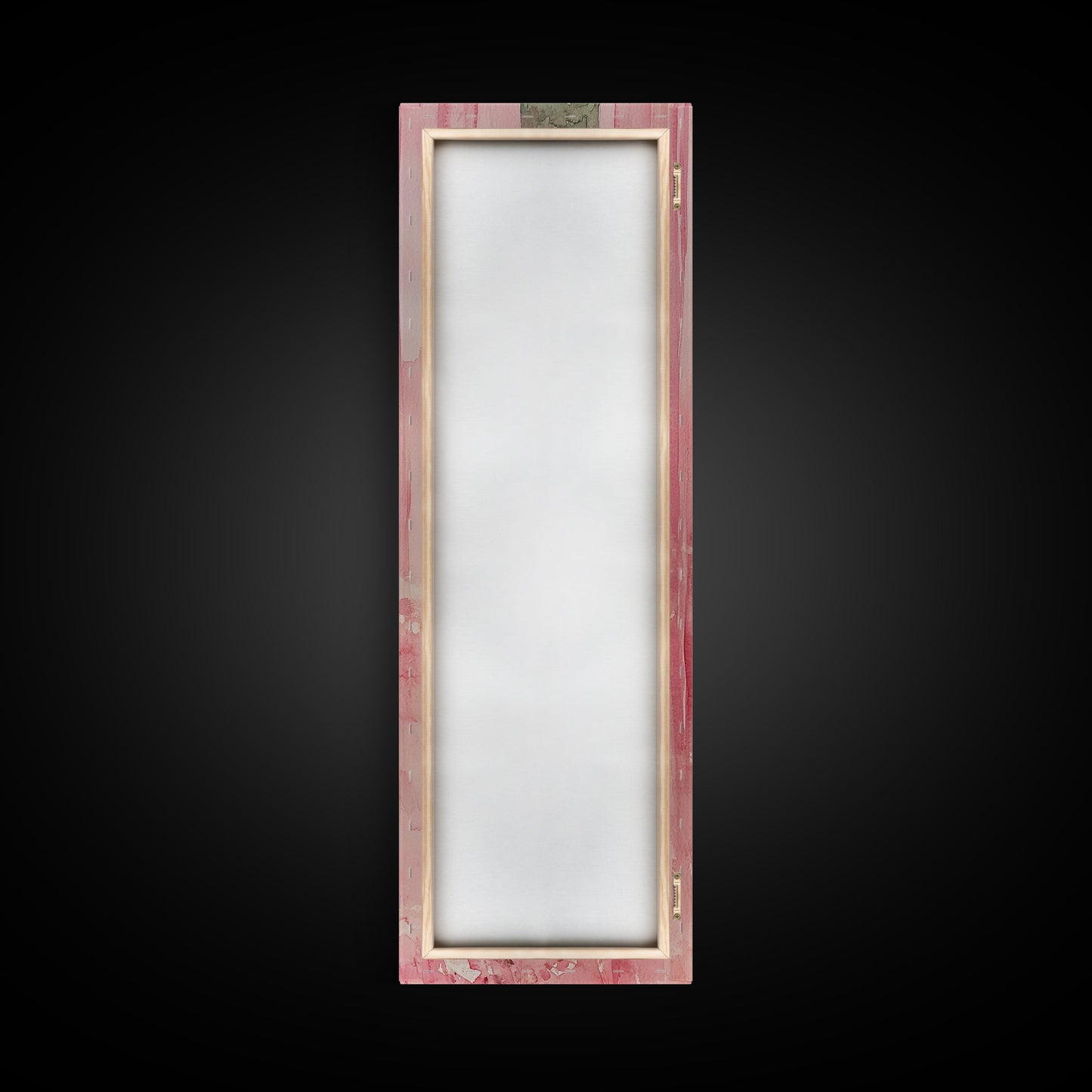 Pink Floral Curtains Framed Canvas Print Whimsical Art Light Pink Wall Art Vertical Wall Art Minimalist Art Rustic Decor Gift