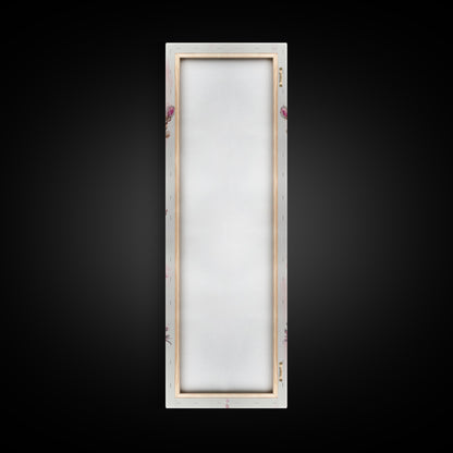 Royal Pink Tiara Framed Canvas Print Princess Gemstone Painting Feminine Wabi Sabi Art Vertical Wall Art Elegant Home Decor