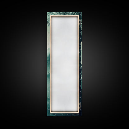 Misty Forest Panorama Framed Canvas Print Southwest Wall Art Vertical Nature Scene Above Couch Art Smoky Mountain Landscape