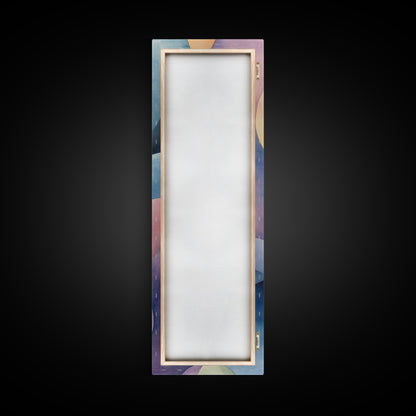 Bright Abstract Swirls Framed Canvas Print Colorful Geometric Wall Art Minimalist Boho Art Vertical Home Accent Gift Idea