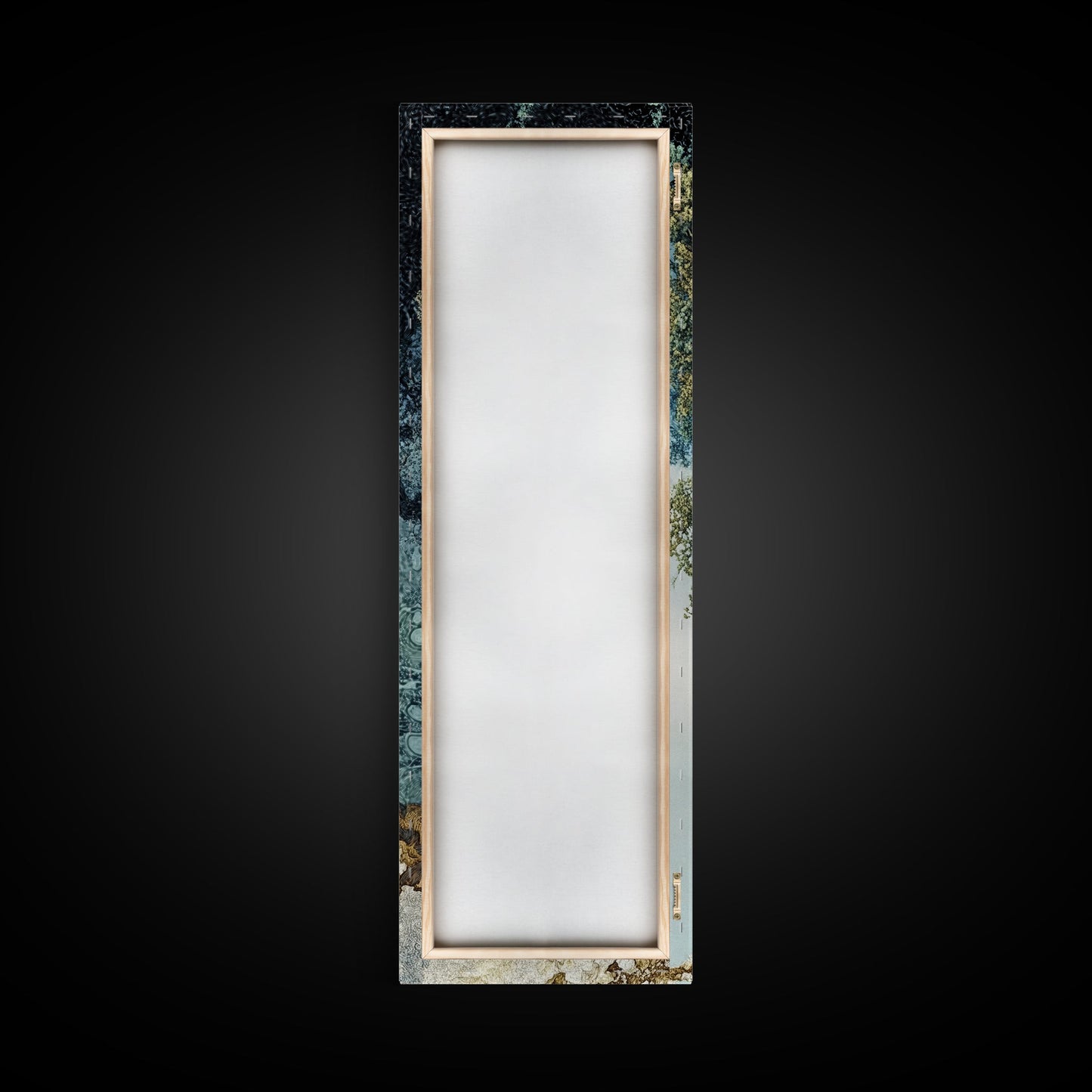 Detailed Oak Tree Framed Canvas Print in Textured Earth Tones, Tall Narrow Wall Art for Living Room or Bedroom Rustic Decor