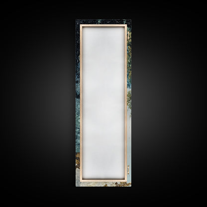 Detailed Oak Tree Framed Canvas Print in Textured Earth Tones, Tall Narrow Wall Art for Living Room or Bedroom Rustic Decor