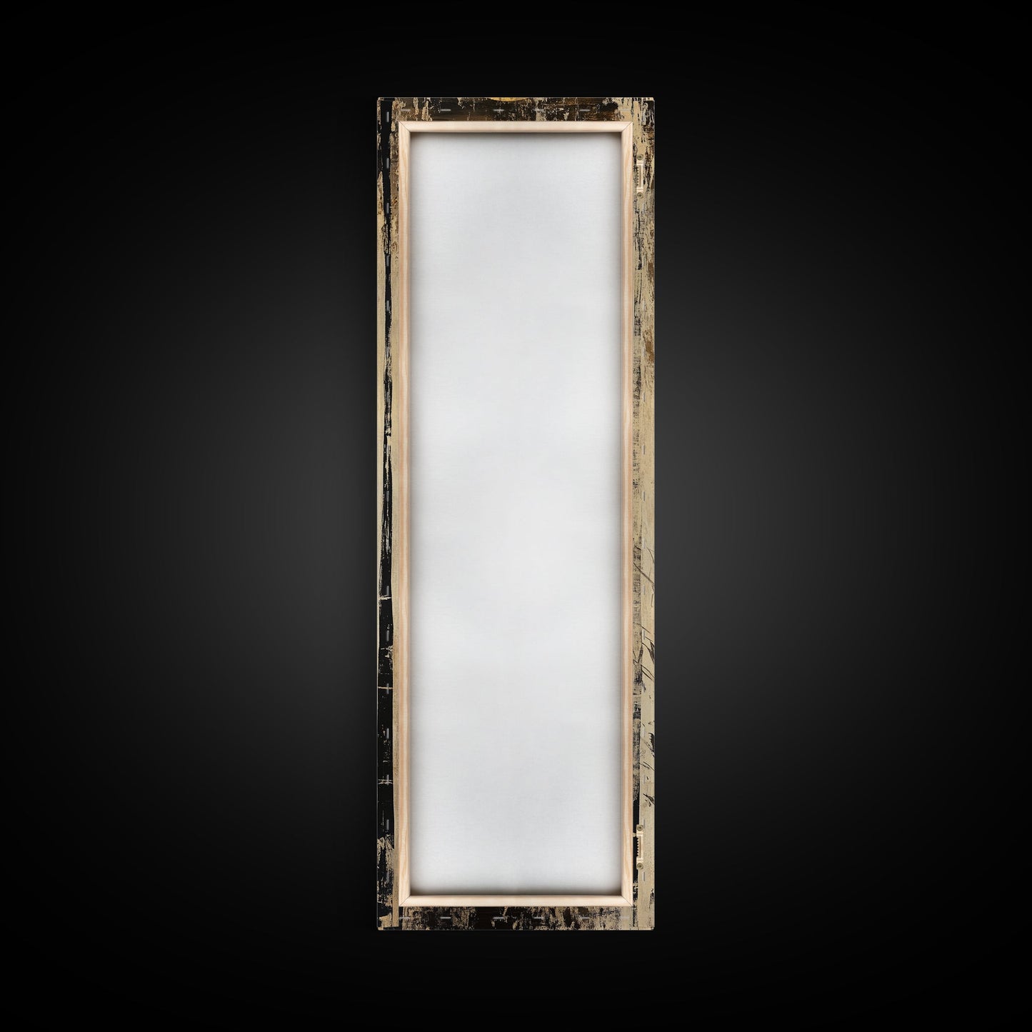 Modern Bull Artwork Framed Canvas Print, Rustic Animal Wall Art, Farmhouse Decor, Vertical Skinny Art, Pine Tree Moonlight Scene