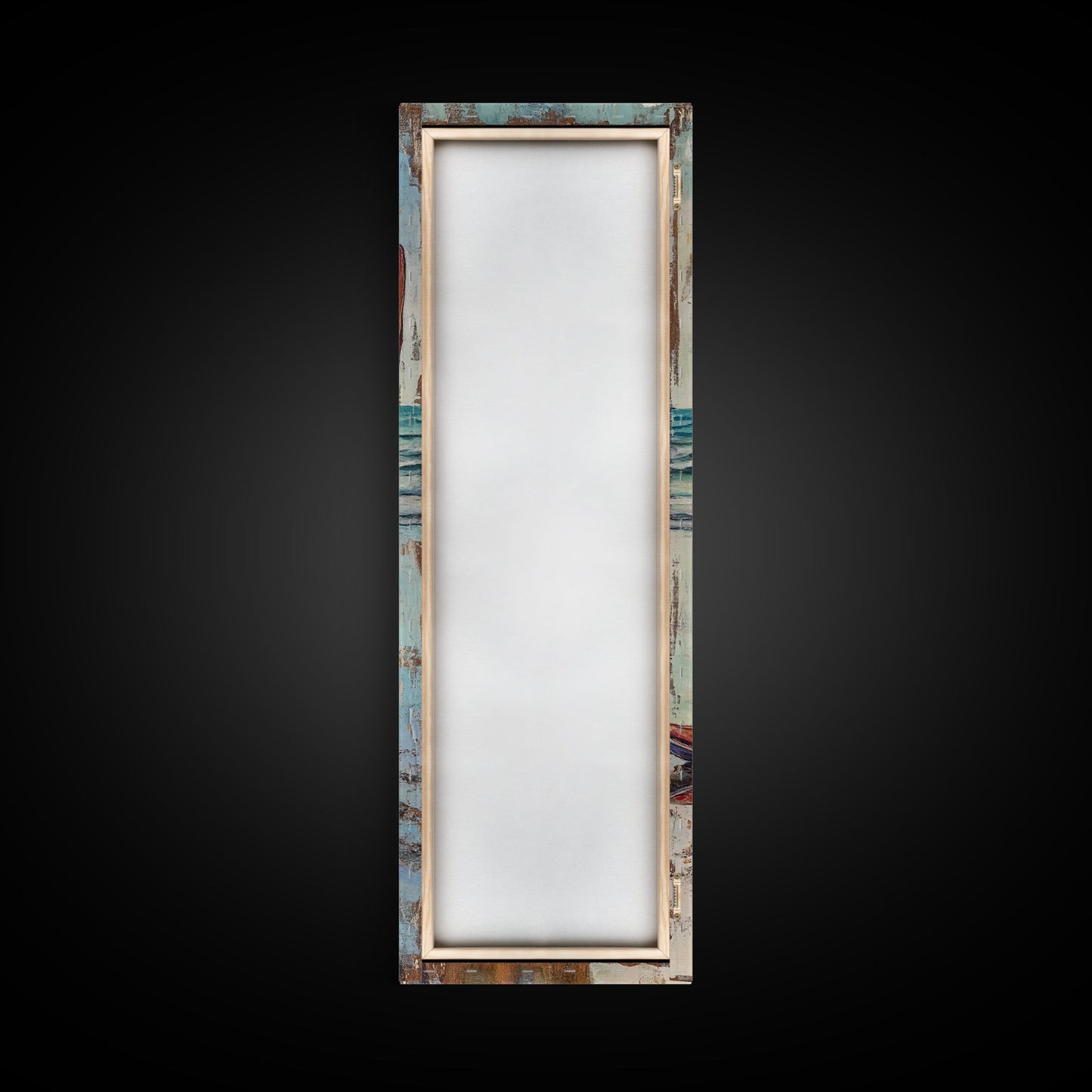 Rustic Cowboy Boots Canvas Print, Coastal Cowgirl Wall Art, Farmhouse Rustic Decor, Western Style Vertical Skinny Artwork