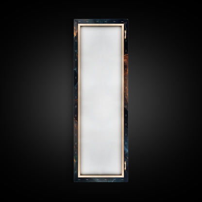 Radiant Sky Abstract Blue Wall Art Framed Canvas Print Coastal Decor Moody Wall Art Extra Wide Art Horizontal Panoramic