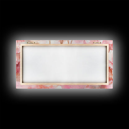 Leinwanddruck mit rosafarbenem Edelsteinschmuck, feminin-elegantes Kunstwerk, glamouröses Rosenbild, Wanddekoration fürs Wohnzimmer, einzigartiges Deko-Geschenk