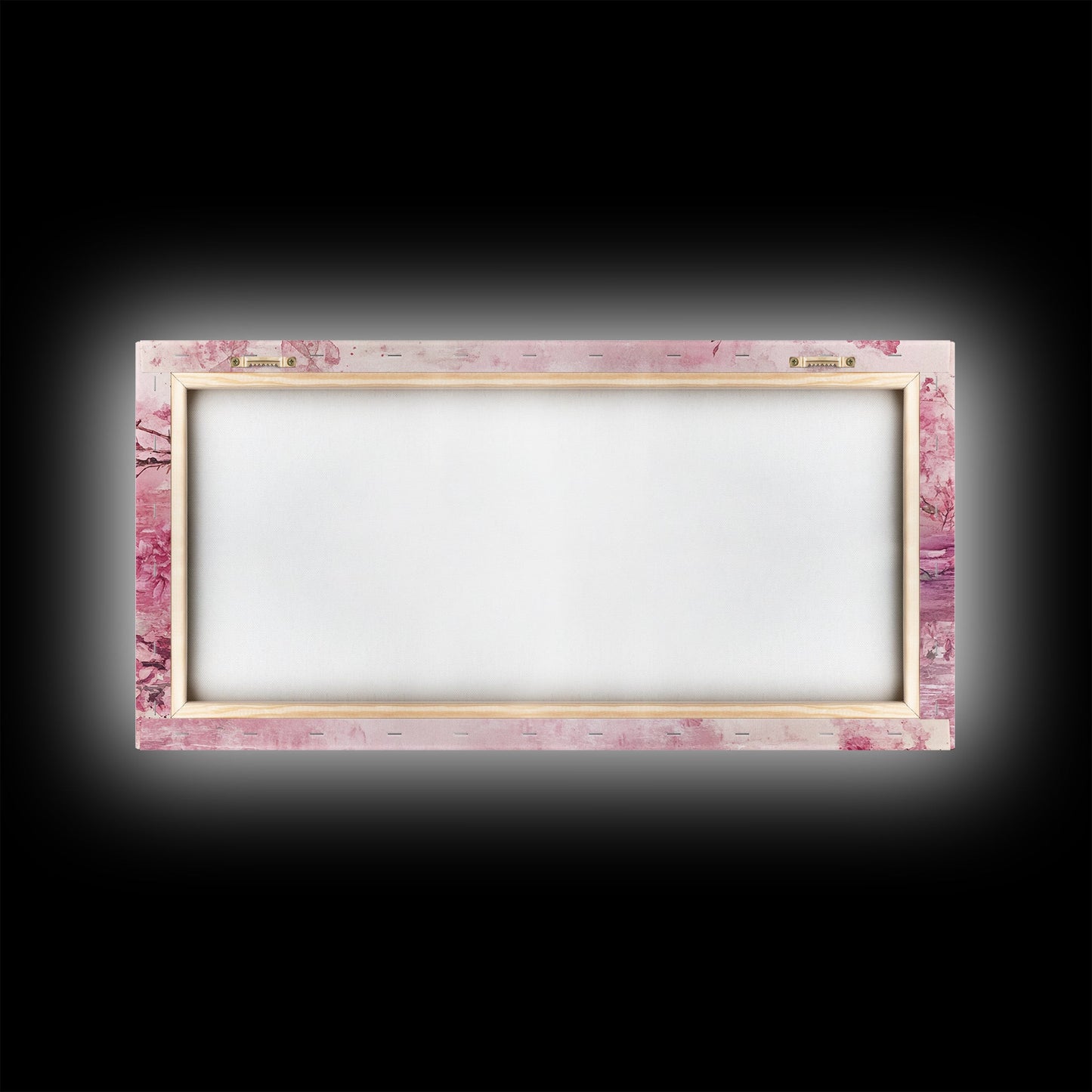 Swan Reflection Watercolor Framed Canvas Print, Romantic Wildlife Art, Cherry Blossom Wall Art, Rustic Farmhouse Decor, Bedroom Art