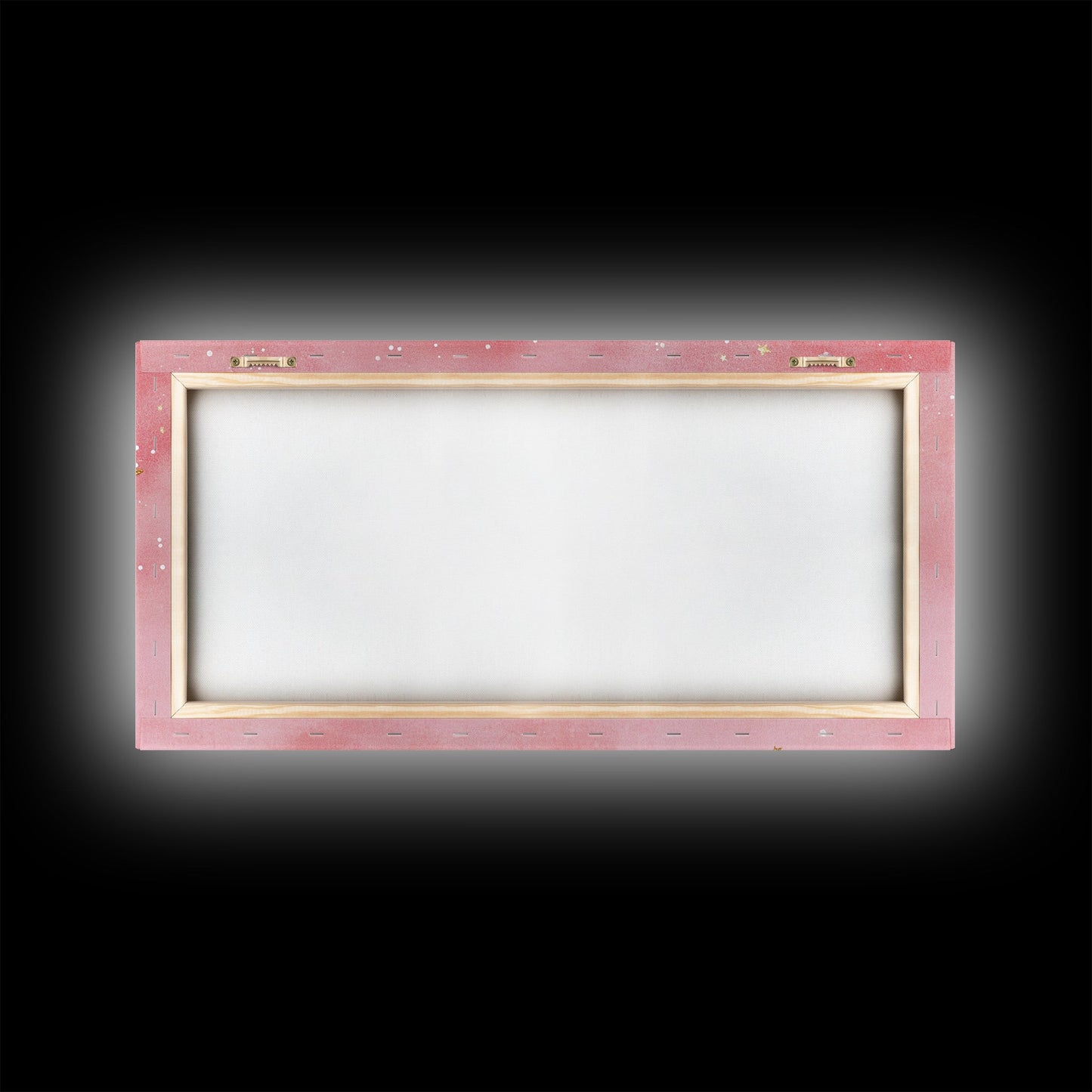 Golden Crescent Moon Canvas Print, Light Pink Wall Art, Whimsical Celestial Art, Bedroom or Dorm Decor, Christmas Gift Idea