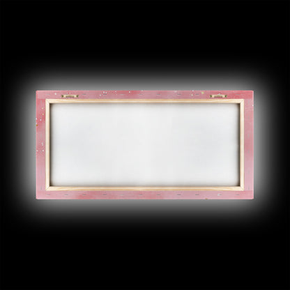 Golden Crescent Moon Canvas Print, Light Pink Wall Art, Whimsical Celestial Art, Bedroom or Dorm Decor, Christmas Gift Idea