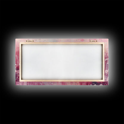 Romantic Doves Framed Canvas Print, Whimsical Pink and White Wall Art, Cherry Blossom Painting, Bedroom or Living Room Gift Idea