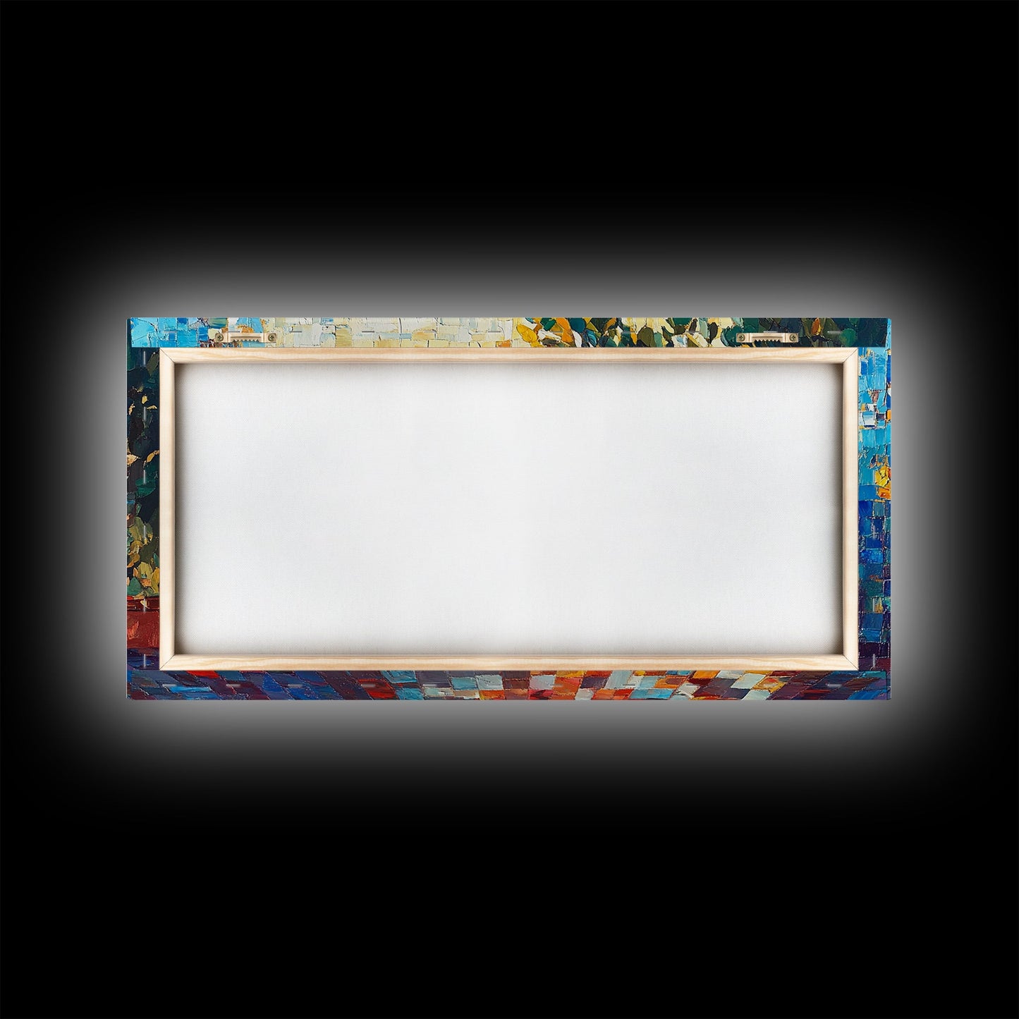 Sunlit Arched Window Framed Canvas Print - Rustic Moroccan Wall Art - Coastal Landscape Art - Farmhouse Decor Bedroom Art