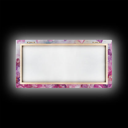 Pink Gemstone Art Framed Canvas Print Sacred Geometry Wall Art Whimsical Art Vertical Wall Art Bedroom Decor Unique Gift Idea