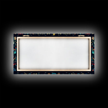 Elaborate Mandala Framed Canvas Print, Vibrant Boho Art, Spiritual Zen Wall Art, Geometric Ethereal Painting, Colorful Sacred Geometry