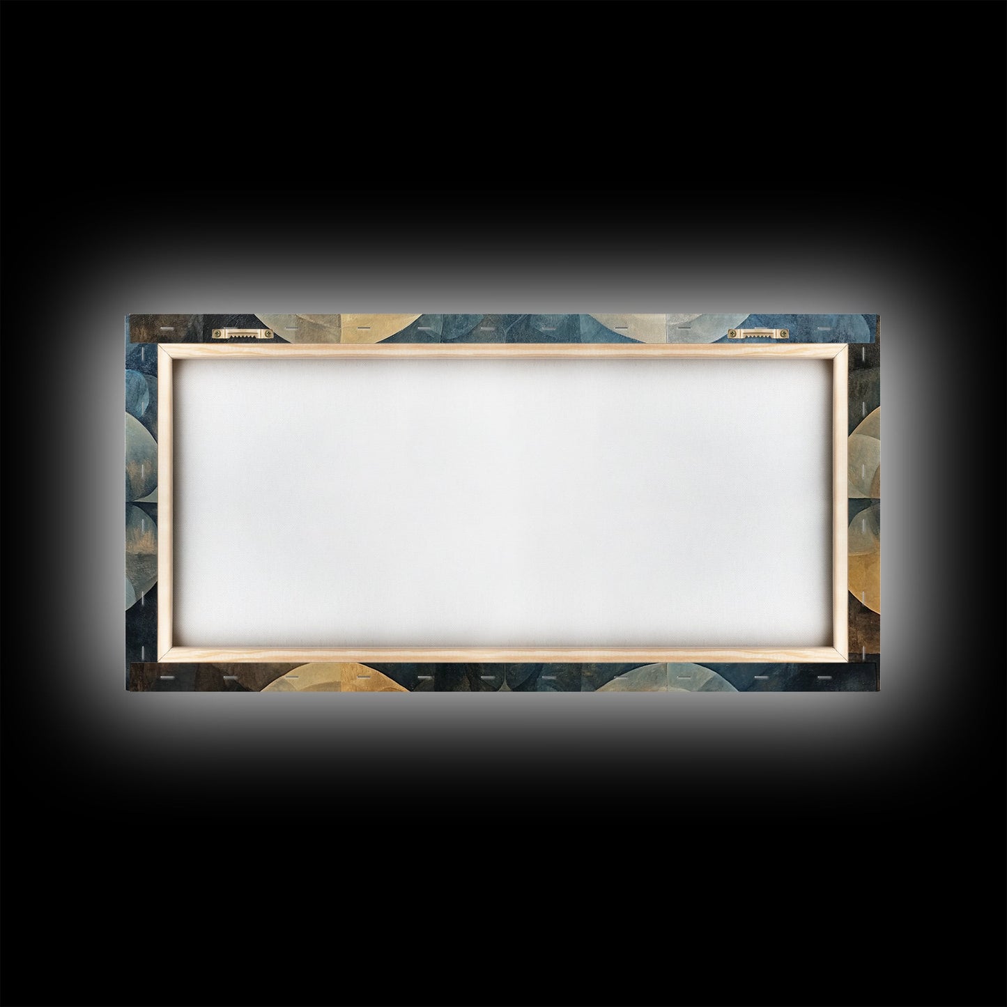 Symmetrical Abstract Framed Canvas Print, Geometric Wall Art Wabi Sabi Decor, Moody Minimalist Artwork Idea Bedroom Horizontal Design