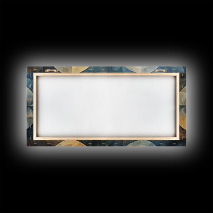 Symmetrical Abstract Framed Canvas Print, Geometric Wall Art Wabi Sabi Decor, Moody Minimalist Artwork Idea Bedroom Horizontal Design