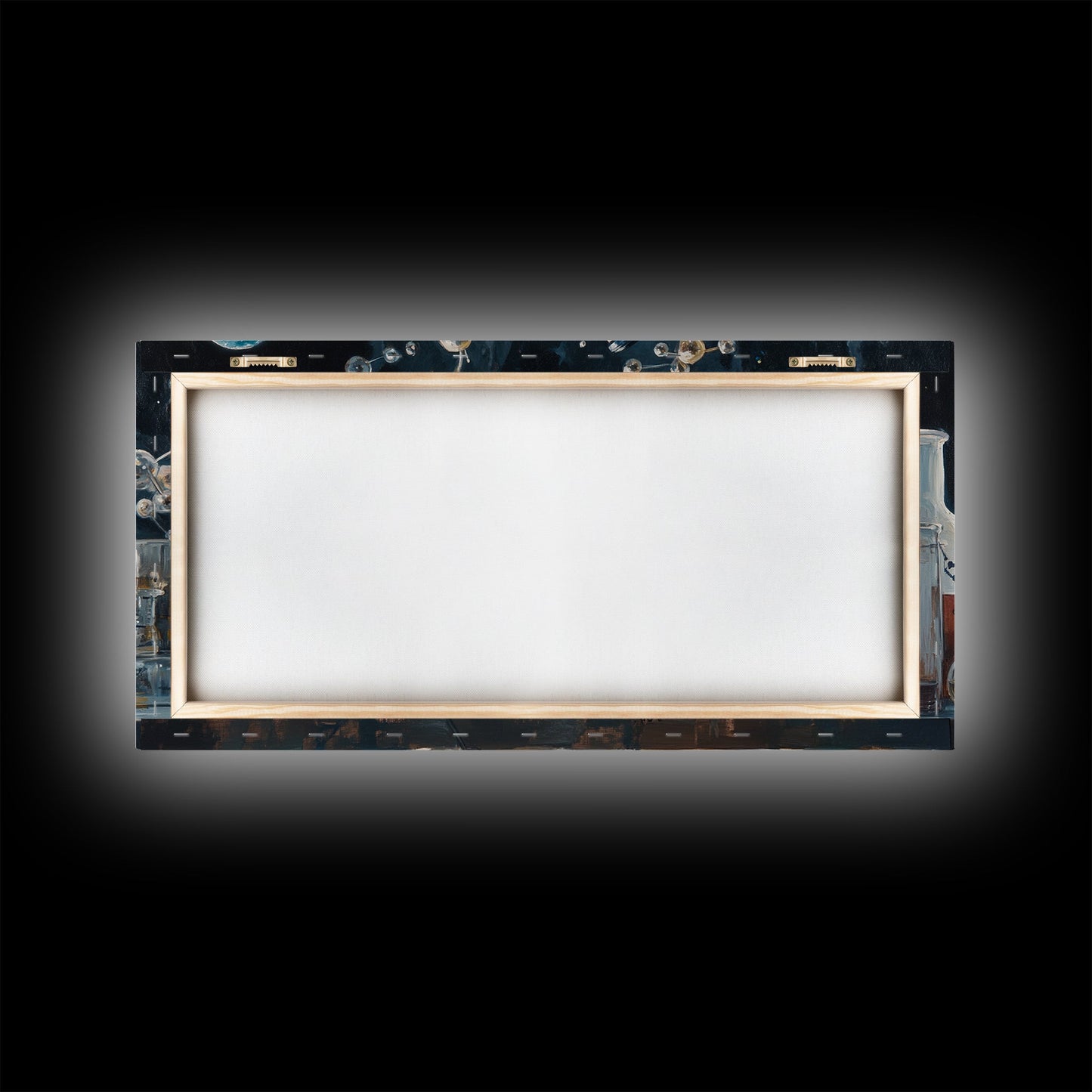 Science Art Framed Canvas Print, Microscope Molecular Wall Decor, Unique Therapy Art, Coastal Modern Living Room Art Gift Idea