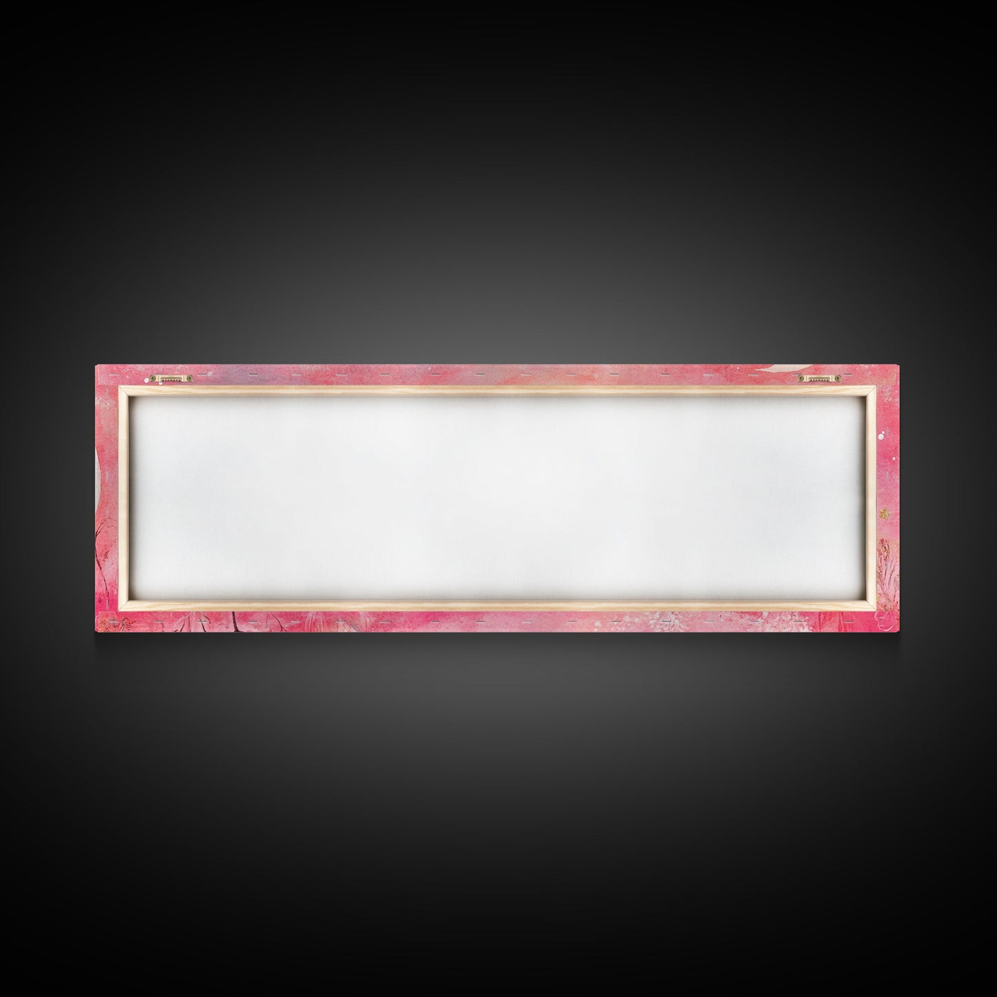 Crescent Moon Painting Canvas Print with Whimsical Starry Sky, Pink Wall Art for Living Room or Guest Room, Dreamy Decor