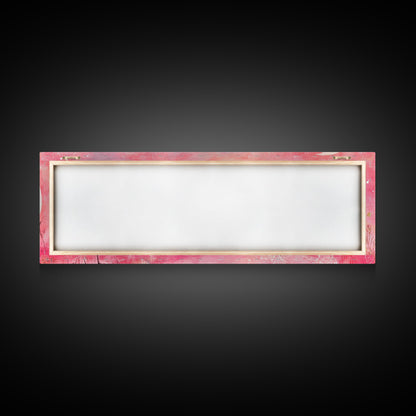 Crescent Moon Painting Canvas Print with Whimsical Starry Sky, Pink Wall Art for Living Room or Guest Room, Dreamy Decor