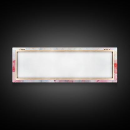 Umbrella Canvas Print Featuring Light Pink Abstract Art, Boho Minimalist Decor, Romantic Living Room or Guest Room Coastal Wall Art