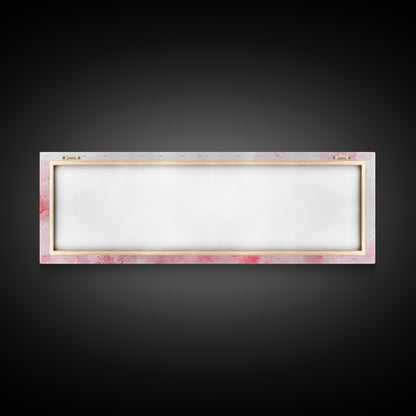 Four Women Canvas Print in Pink Abstract Art Style, Feminine Whimsical Aesthetic, Minimalist Living Room or Guest Room Horizontal Art